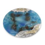 Handcrafted Glass Passover Seder Plate With Grapes Design