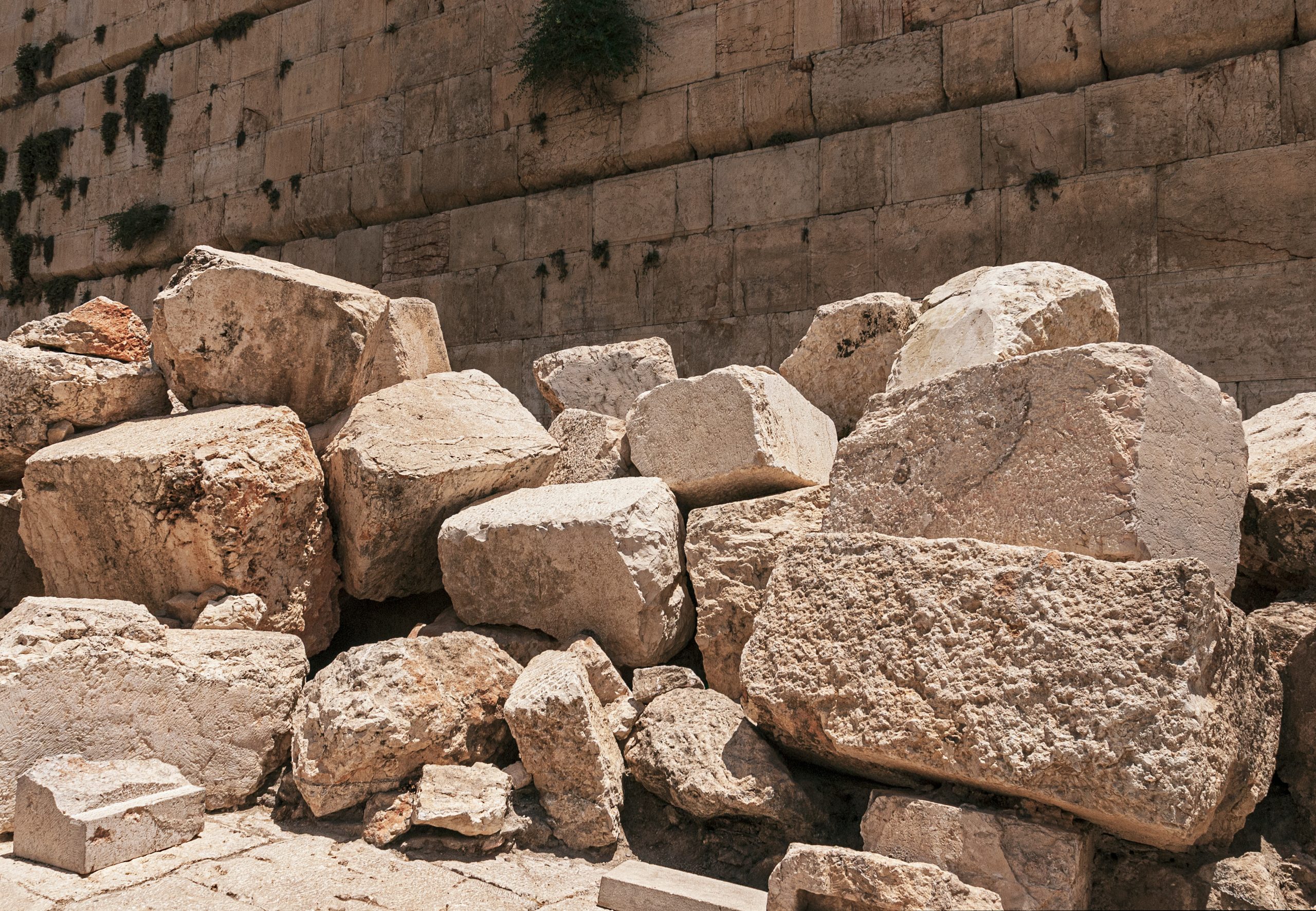 Detail of Second Temple Destruction at the Kotel in Jerusalem