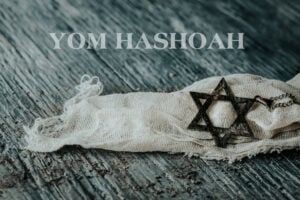 star of David and text Yom Hashoah