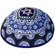 Yair-Emanuel-Embroidered-Silk-Kippah---Stars-of-David---BlueEL-YME-11B_large